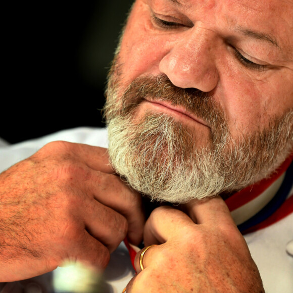Exclusif - Philippe Etchebest préside le salon français de la restauration "Expotel" à Bordeaux. Il dirige aussi la journée des chefs et sa compétion regroupant 22 Etoiles sur l'évènement, le 25 Novembre 2019. © Patrick Bernard/ Bestimage