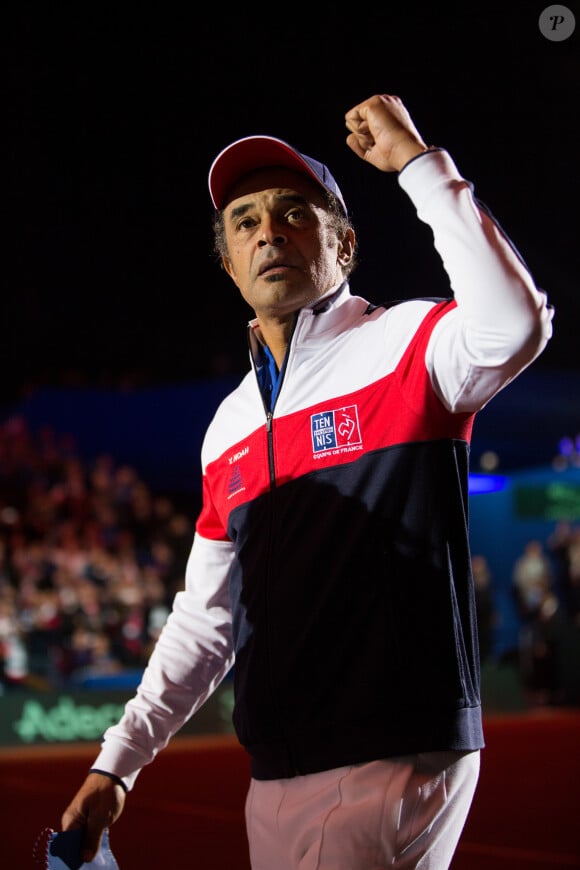 Yannick Noah, capitaine de l'équipe de France - Le joueur de tennis Jérémy Chardy opposé au joueur Croate Borna Coric lors de la Finale de la Coupe Davis France vs Croatie, au Stade Pierre Mauroy à Villeneuve d'Ascq . Match gagné par l'équipe de Croatie. France, Villeneuve d'Ascq , 23 novembre 2018. © Alain Rolland / Imagebuzz / Bestimage