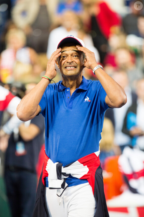 Yannick Noah - Les joueurs de tennis français Julien Benneteau et Nicolas Mahut opposés aux joueurs espagnols Marcel Granollers et Feliciano Lopez lors de la Demi finale double, de la Coupe Davis de tennis France / Espagne, remportée par la France: (6-0, 6-4, 7-6) à Villeneuve-d'Ascq, France, le 15 septembre 2018.