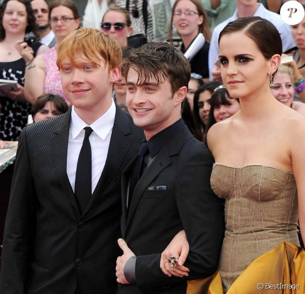 Daniel Radcliffe, Rupert Grint et Emma Watson à la première du film "Harry Potter et les reliques de la mort - 2ème partie" à New York en 2011.