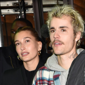 Justin Bieber et sa femme Hailey Baldwin font un passage chez MTV à New York le 7 février 2020.