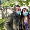 Exclusif - Elsa Esnoult et Sebastien Roch - Reprise du tournage de la série "Les Mystères de l'amour" à Cergy-Pontoise (Val d'Oise) après 2 mois d'arrêt dû au confinement en pleine épidémie de Coronavirus Covid-19 le 14 mai 2020.