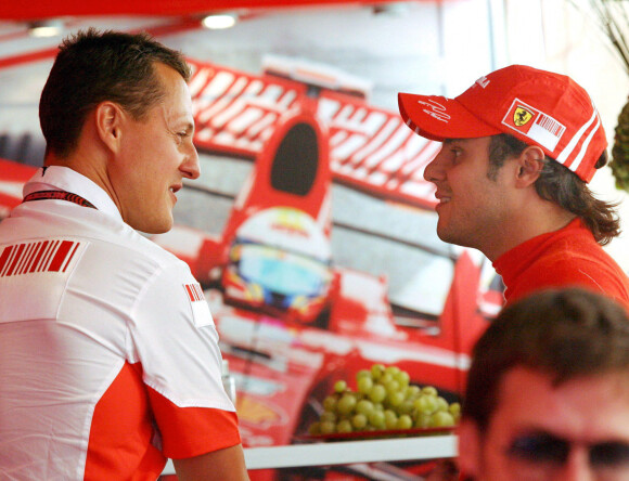 Felipe Massa et Michael Schumacher au Grand Prix de Monza en septembre 2007.