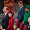 Le prince William, duc de Cambridge, et Catherine (Kate) Middleton, duchesse de Cambridge, Le prince Harry, duc de Sussex, Meghan Markle, duchesse de Sussex - La famille royale d'Angleterre lors de la cérémonie du Commonwealth en l'abbaye de Westminster à Londres le 9 mars 2020.