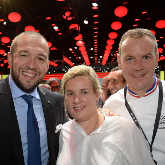 Guillaume Gomez, Hélène Darroze et Fabien Pairon - Présentation du Renault Trezor concept car électrique pendant la 119ème édition du Mondial de l'Automobile 2016 au Paris Expo Porte de Versailles à Paris, France, le 29 septembre 2016. © Rachid Bellak/Bestimage