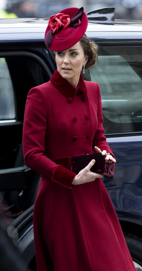 Kate Middleton, duchesse de Cambridge - La famille royale d'Angleterre lors de la cérémonie du Commonwealth en l'abbaye de Westminster à Londres, le 9 mars 2020.