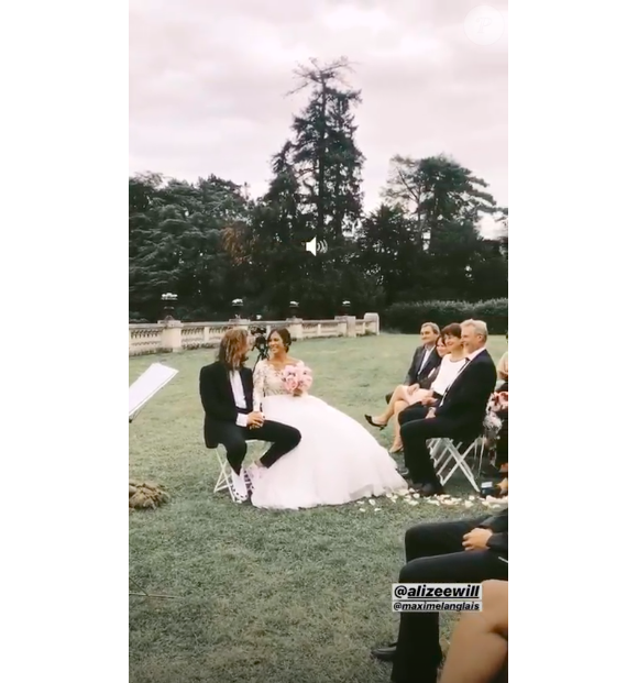 Maxime et Alizée de "Pékin Express", le jour de leur mariage le 22 juin 2019.