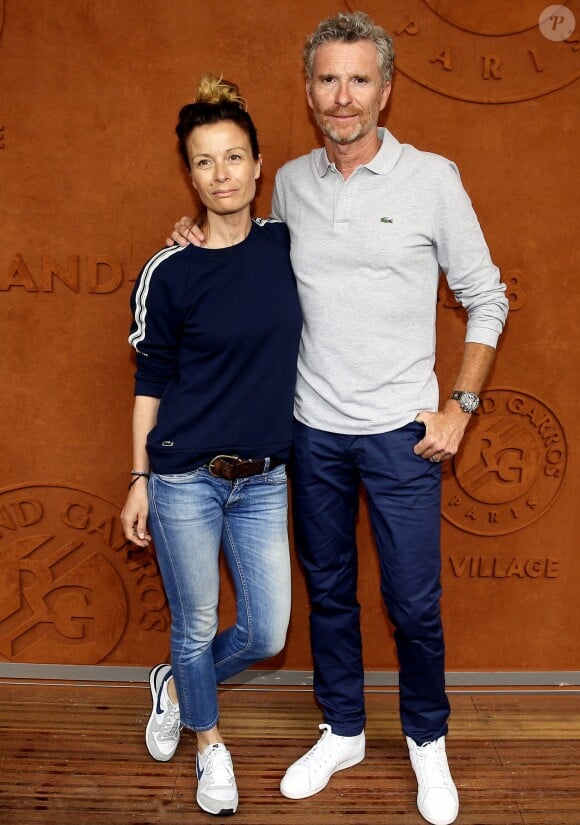 Denis Brogniart et sa femme Hortense au village lors des internationaux de France de tennis de Roland Garros, Jour 3, à Paris le 29 mai 2018. © Dominique Jacovides / Cyril Moreau /