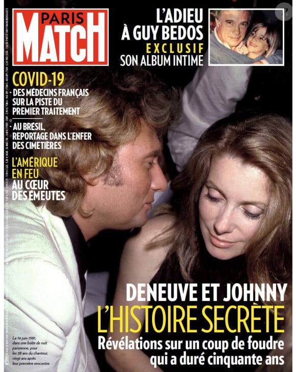Catherine Deneuve et Johnny Hallyday en couverture de "Paris Match", numéro du 4 juin 2020.