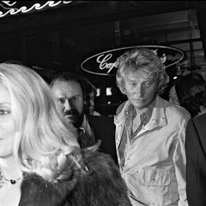 Johnny Hallyday et Catherine Deneuve en soirée à Paris le 6 novembre 1980.
