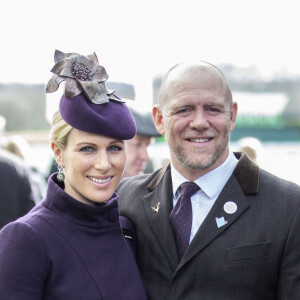 Zara Phillips (Zara Tindall) et son mari Mike Tindall - Arrivées au Festival Cheltenham - Jour quatre, le 13 mars 2020.