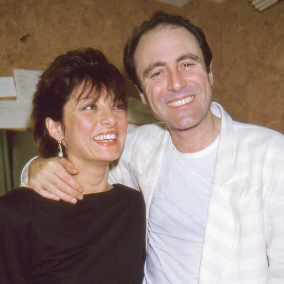 Michel Delpech et sa femme Geneviève à l'Olympia à Paris le 7 avril 1984.