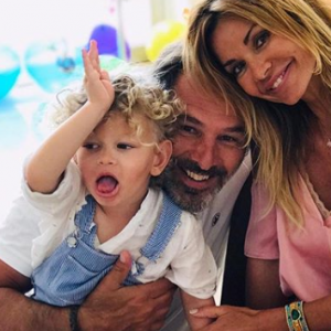 Ingrid Chauvin et son mari Thierry Peythieu célèbrent le troisième anniversaire de leur fils Tom lundi 10 juin 2019.