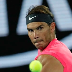 Rafael Nadal affronte Federico Delbonis lors de l'Open d'Australie. Melbourne, le 23 janvier 2020.