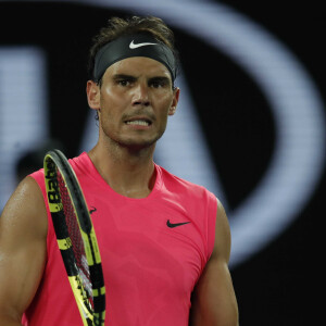 Rafael Nadal affronte Federico Delbonis lors de l'Open d'Australie. Melbourne, le 23 janvier 2020.