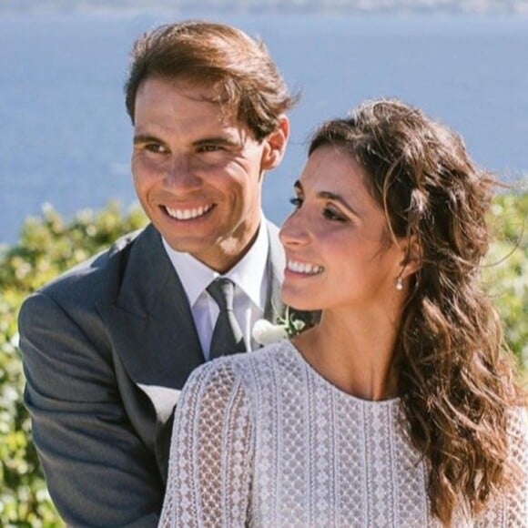 Rafael Nadal et son épouse Maria Francisca Perelló, le jour de leur mariage à Majorque, le 19 octobre 2019.