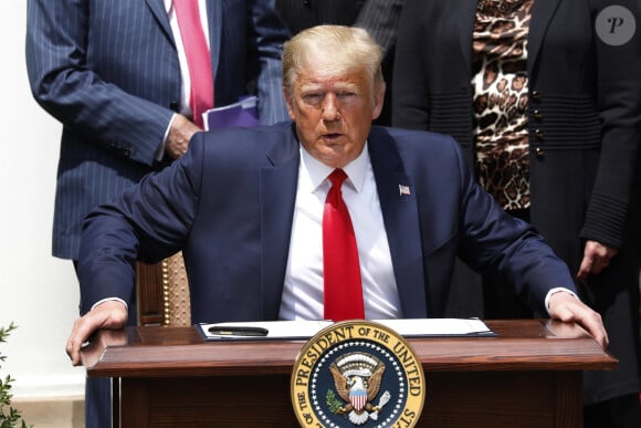 Le président des Etats-Unis Donald Trump annonce lors d'un discours que les États-Unis avaient "largement surmonté" la pandémie de COVID-19, 05/06/2020 - Washington