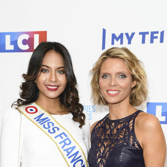 Vaimalama Chaves (Miss France 2019) et Sylvie Tellier - Soirée de rentrée 2019 de TF1 au Palais de Tokyo à Paris, le 9 septembre 2019. © Pierre Perusseau/Bestimage