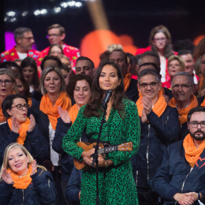 Vaimalama Chaves - Deuxième jour de la 33ème édition du Téléthon au Parc de la Villette à Paris le 7 décembre 2019. © Tiziano Da Silva/Bestimage
