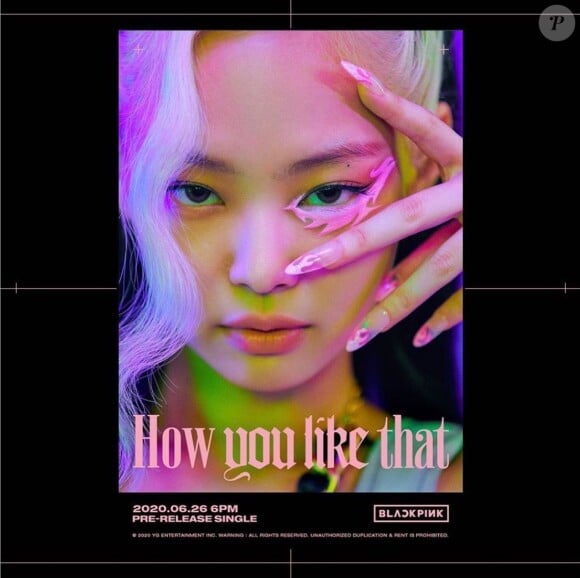 Jennie, du groupe Blackpink. Photo promotionnelle du titre "How you like that". Le 20 juin 2020.