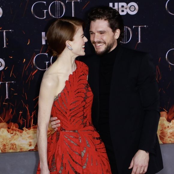 Kit Harrington et sa femme Rose Leslie à la première de "Game of Thrones - Saison 8" au Radio City Music Hall à New York, le 3 avril 2019.