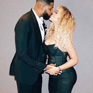 Khloé Kardashian (enceinte) et Tristan Thompson sur une photo publiée sur Instagram en janvier 2018