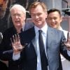 Christopher Nolan, Michael Caine et Joseph Gordon-Levitt - Christopher Nolan dévoile sa plaque sur Hollywood Boulevard. Los Angeles. Le 7 juillet 2012.