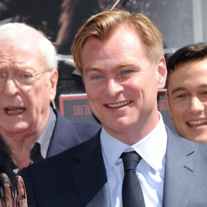 Christopher Nolan, Michael Caine et Joseph Gordon-Levitt - Christopher Nolan dévoile sa plaque sur Hollywood Boulevard. Los Angeles. Le 7 juillet 2012.