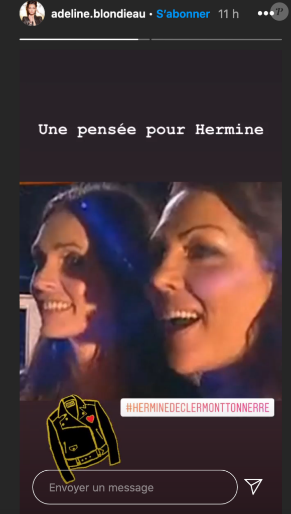 Adeline Blondieau rend hommage à Hermine de Clermont-Tonnerre après sa mort - Instagram, 3 juillet 2020