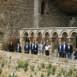 Le roi Felipe VI et la reine Letizia d'Espagne visitent la ville de Jaca et le monastère Saint-Jean de la Peña, le 8 juillet 2020.