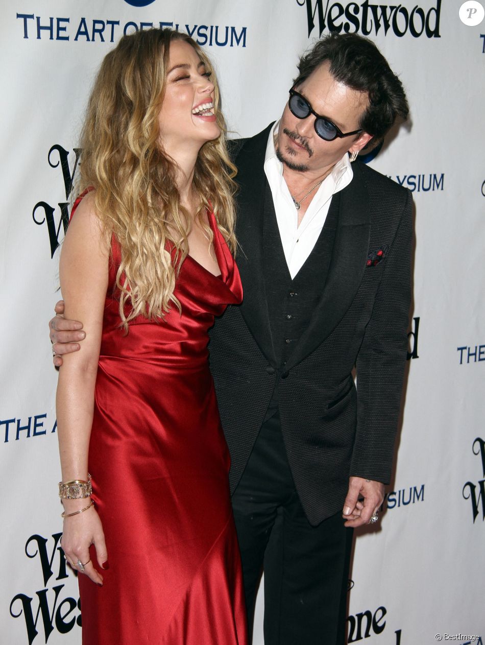 Johnny Depp et sa femme Amber Heard - 9 ème Gala Annuel The Art Of