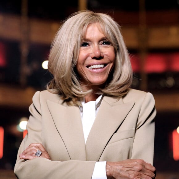 Exclusif - La Première Dame Brigitte Macron - Symphonie pour la vie - Les artistes se mobilisent pour les soignants - Une grande soirée musicale au Théâtre du Châtelet à Paris diffusée le 24 juin en prime time sur France 3. Le 15 juin 2020. © Dominique Jacovides/Bestimage