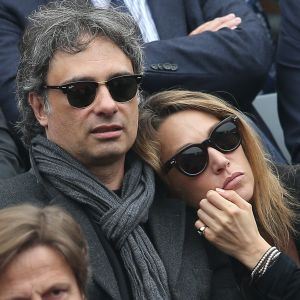 Laura Smet et son compagnon Raphaël - People dans les tribunes de la finale homme des internationaux de France de Roland-Garros à Paris le 5 juin 2016. © Moreau-Jacovides / Bestimage