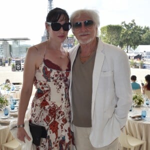 Exclusif - Hugues Aufray et sa compagne Muriel - People lors du Longines Paris Eiffel Jumping au Champ de Mars à Paris, le 7 juillet 2018. © Borde-Veeren/Bestimage