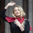 Amber Heard à son arrivée à la cour royale de justice à Londres, dans le cadre d'un procès en diffamation contre le journal The Sun Newspaper. Le 8 juillet 2020.
