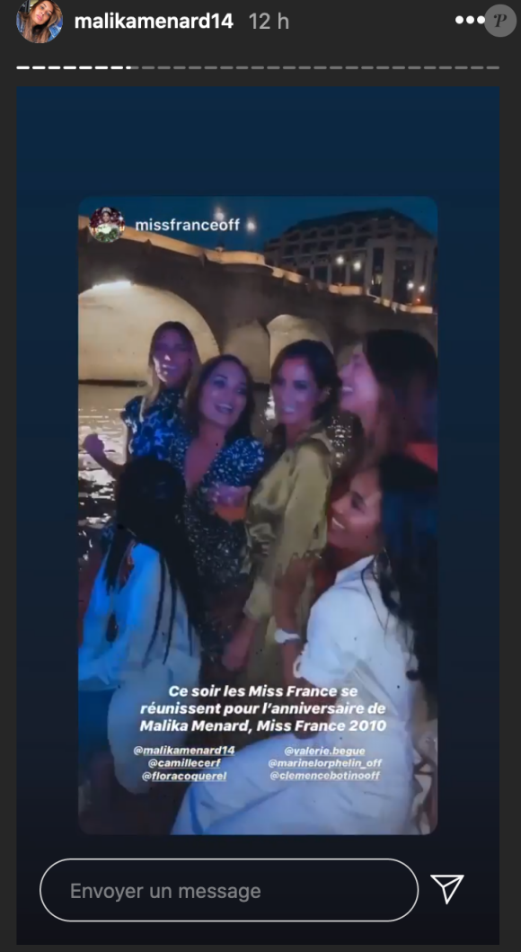 Malika Ménard fête ses 33 ans avec ses copines Miss France, Flora Coquerel, Marine Lorphelin, Camille Cerf, Valérie Bègue et Clémence Botino - Instagram, 23 juillet 2020