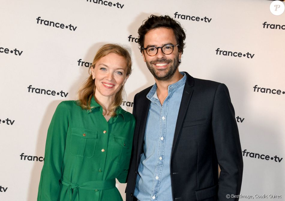 Maya Lauqué, Thomas Isle au photocall de la conférence de presse de France 2 au théâtre Marigny à Paris le 18 juin 2019 © Coadic Guirec / Bestimage