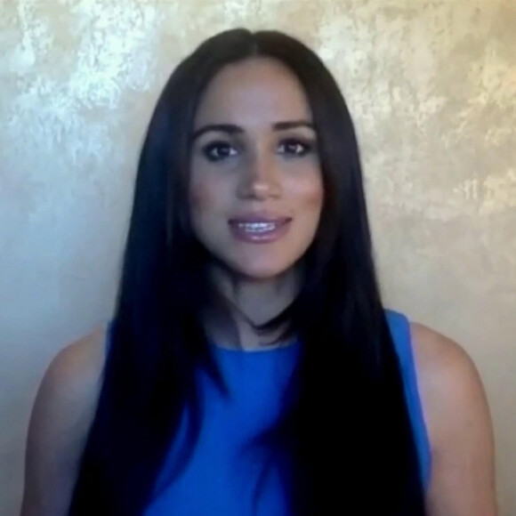 Meghan Markle, duchesse de Sussex, prononce un discours en vidéo conférence devant plus de 40 000 participantes au Girl Up Leadership Summit. 14 juillet 2020