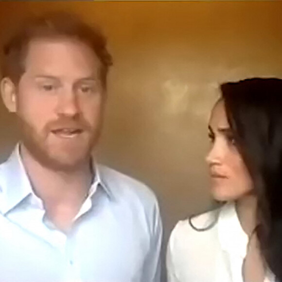 Le prince Harry, duc de Sussex, et Meghan Markle, duchesse de Sussex, abordent la question des inégalités et du racisme institutionnel dans une vidéoconférence avec de jeunes leaders, en leur qualité de Président et vice-président de Queen's Commonwealth Trust (QCT). Los Angeles. Le 6 juillet 2020.