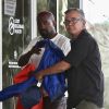 Kanye West rend visite à une personne transportée de son ranch en ambulance à l'hopital de Cody dans le Wyoming le 25 juillet 2020.