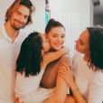 Camille Lacourt, sa compagne Alice et Valérie Bègue avec leur fille Jazz, sur Instagram le 20 octobre 2019.