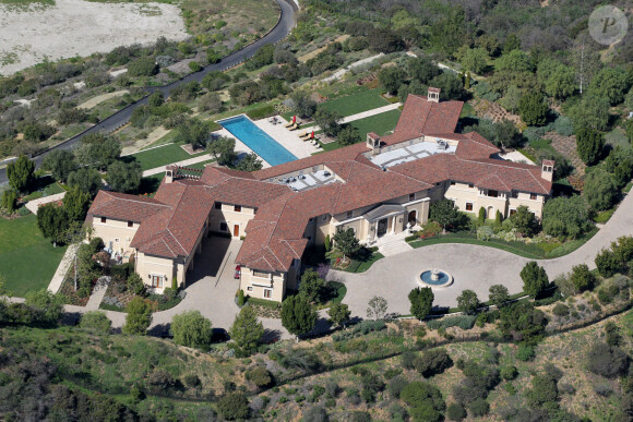 Vue aérienne, en mai 2015, de la propriété de Tyler Perry à Beverly Hills, où le prince Harry et Meghan Markle se sont installés en mars 2020.