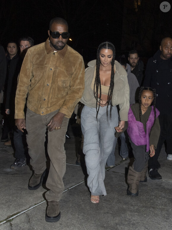 Exclusif - Kanye West, Kim Kardashian, North West - K.West présente sa 8ème collection Yeezy au siège du Parti Communiste à Paris le 2 mars 2020.
