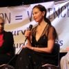 Ashley Judd lors d'une conférence sur les violences et la prostitution à Paris en 2018. 