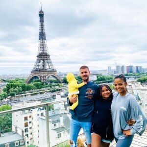 Christina Milian, M. Pokora et Violet à Paris, le 28 juillet 2020.