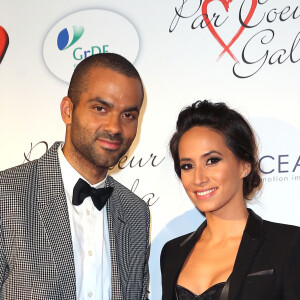 Tony Parker et Axelle Francine - Personnalités au gala "Par Coeur" pour les 10 ans de l'association "Cekedubonheur" au pavillon d'Armenonville à Paris. Le 24 septembre 2015.