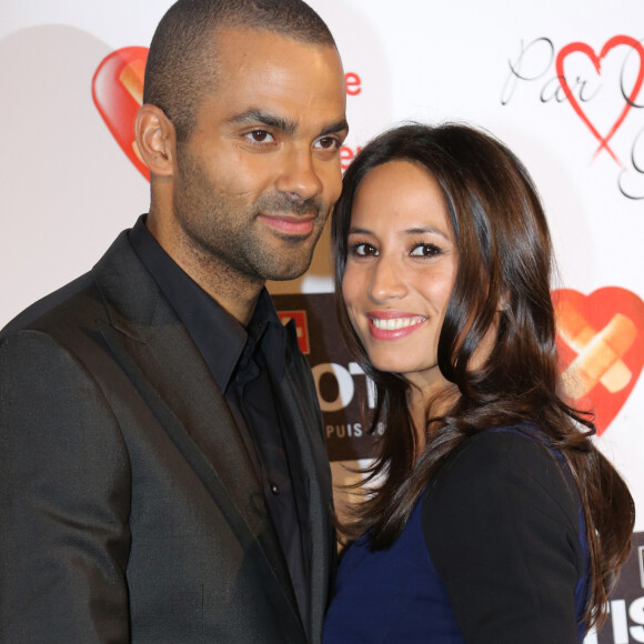 Tony Parker et Axelle Francine - Tony Parker parraine le 8eme gala de charite "Par Coeur" pour l'association "Make a Wish" a l' abbaye Paul Bocuse a Collonges le 26 septembre 2013.