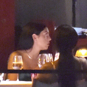 Exclusif - Cristiano Ronaldo et sa compagne Georgina Rodriguez dînent avec des amis, dont le footballeur Jose Semedo, au restaurant "La Langosteria" à Paraggi près de Portofino. Le 2 août 2020.
