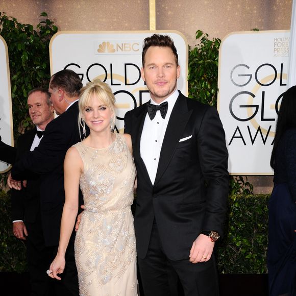 Chris Pratt et sa femme Anna Faris - La 72ème cérémonie annuelle des Golden Globe Awards à Beverly Hills, le 11 janvier 2015.
