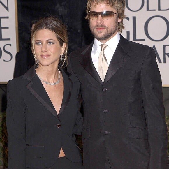 Jennifer Aniston et Brad Pitt aux Golden Globes à Beverly Hills, en 2002.